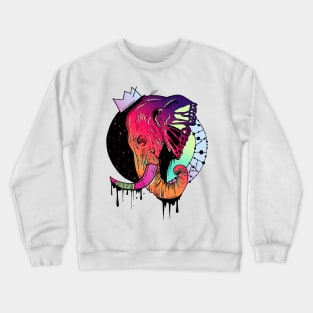 Blue Red Blend Royal Elephant Crewneck Sweatshirt